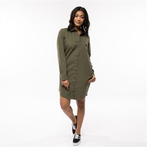 NWT New Vans Broadway Military Green Shirt Dress Size Medium